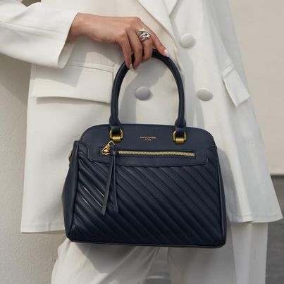 David Jones striped tote handbag